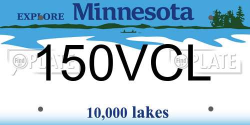 150VCL Minnesota License Plate