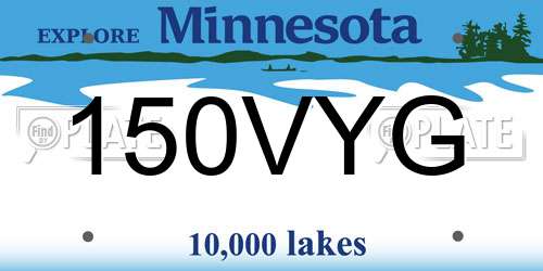 150VYG Minnesota License Plate