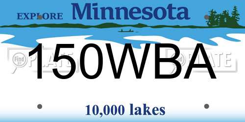 150WBA Minnesota License Plate