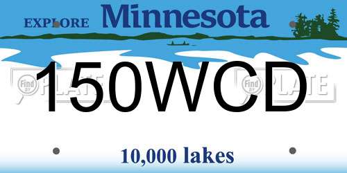 150WCD Minnesota License Plate