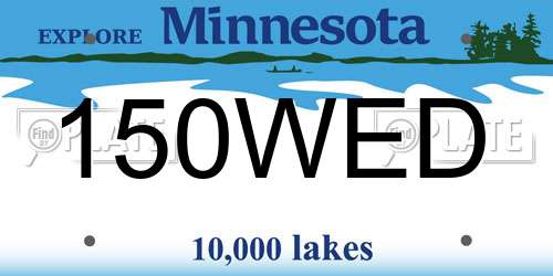 150WED Minnesota License Plate