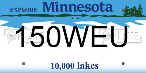 150WEU Minnesota License Plate