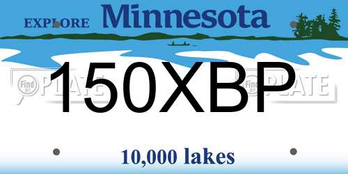 150XBP Minnesota License Plate