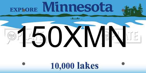 150XMN Minnesota License Plate