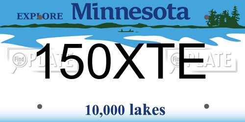 150XTE Minnesota License Plate