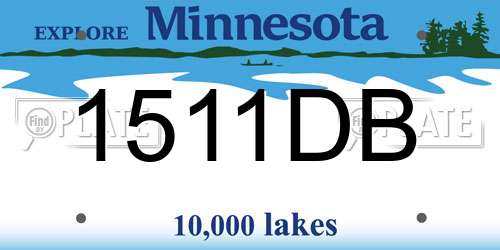 1511DB Minnesota License Plate