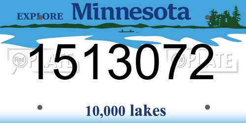 1513072 Minnesota License Plate