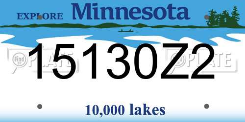 15130Z2 Minnesota License Plate
