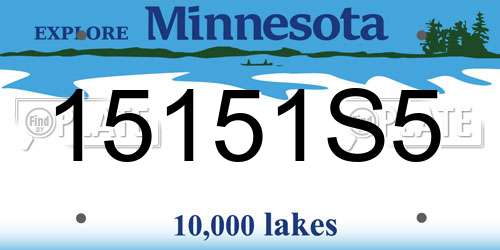 15151S5 Minnesota License Plate
