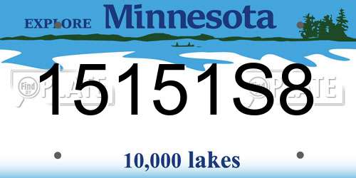 15151S8 Minnesota License Plate