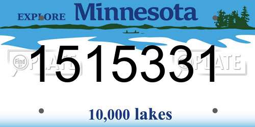 1515331 Minnesota License Plate