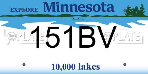 151BV Minnesota License Plate