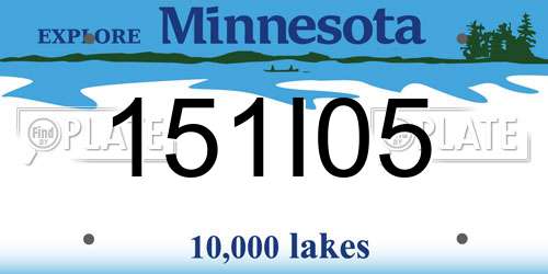 151I05 Minnesota License Plate