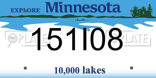 151I08 Minnesota License Plate