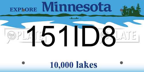 151ID8 Minnesota License Plate