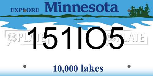 151IO5 Minnesota License Plate