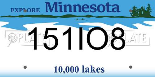 151IO8 Minnesota License Plate
