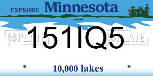 151IQ5 Minnesota License Plate