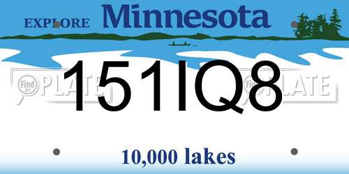 151IQ8 Minnesota License Plate