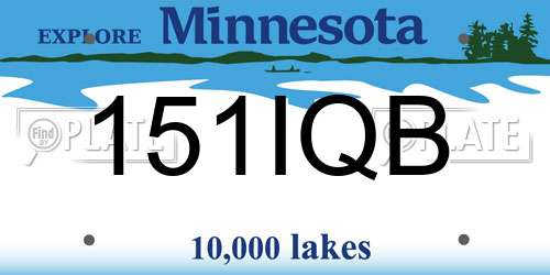 151IQB Minnesota License Plate