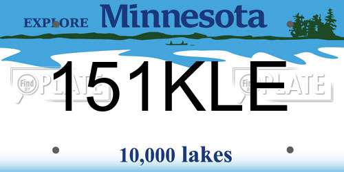 151KLE Minnesota License Plate