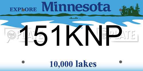 151KNP Minnesota License Plate