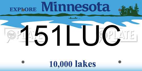 151LUC Minnesota License Plate