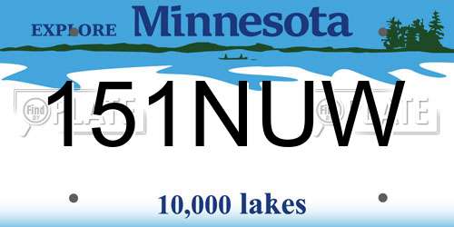 151NUW Minnesota License Plate