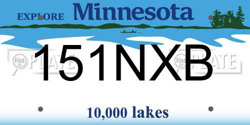 151NXB Minnesota License Plate
