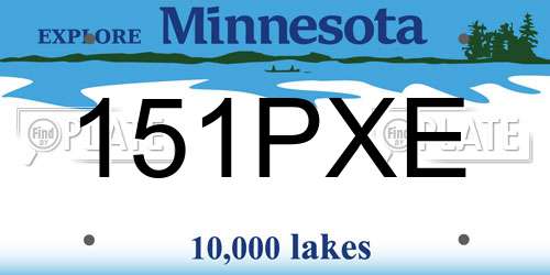 151PXE Minnesota License Plate