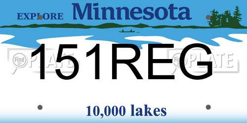 151REG Minnesota License Plate