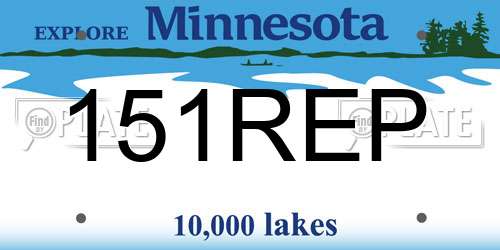 151REP Minnesota License Plate