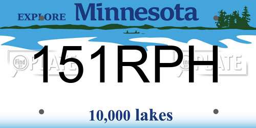 151RPH Minnesota License Plate