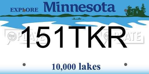 151TKR Minnesota License Plate
