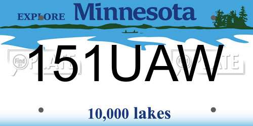 151UAW Minnesota License Plate