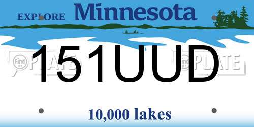 151UUD Minnesota License Plate