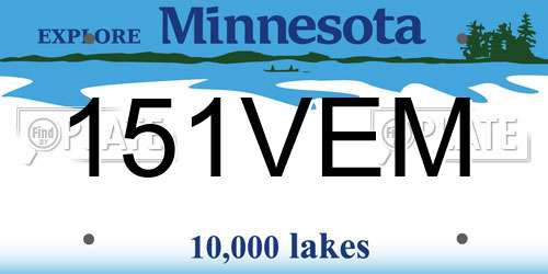 151VEM Minnesota License Plate