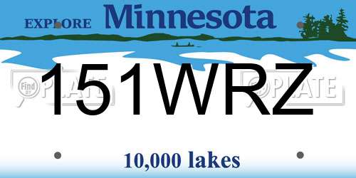 151WRZ Minnesota License Plate