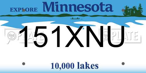 151XNU Minnesota License Plate