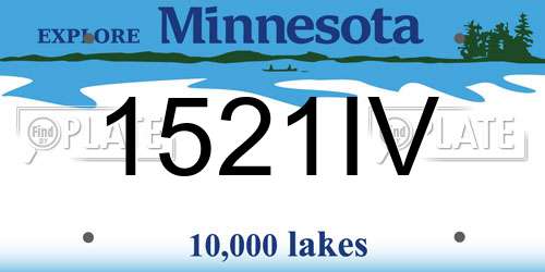 1521IV Minnesota License Plate