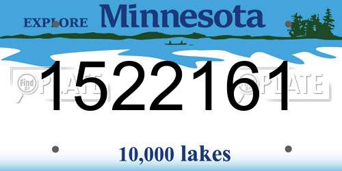 1522161 Minnesota License Plate