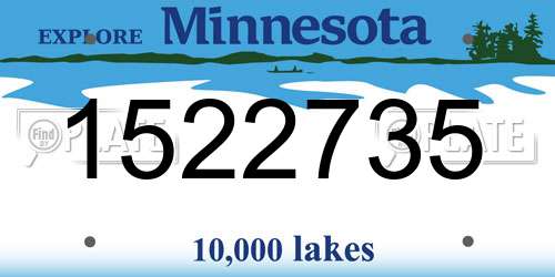 1522735 Minnesota License Plate