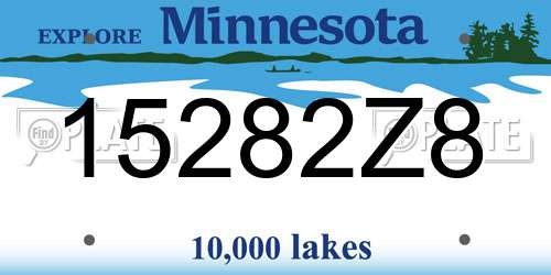 15282Z8 Minnesota License Plate