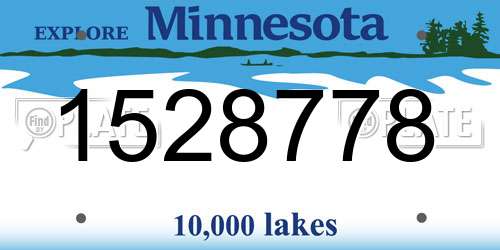 1528778 Minnesota License Plate