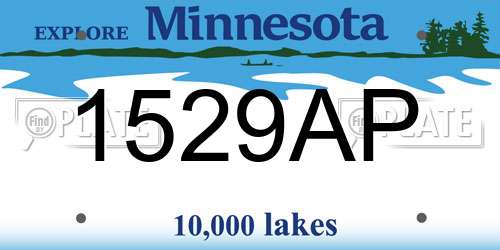 1529AP Minnesota License Plate