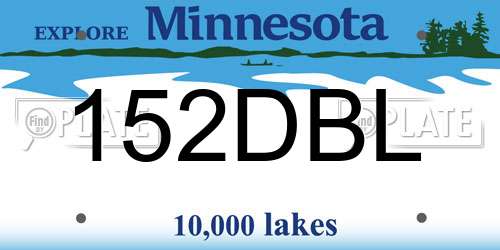 152DBL Minnesota License Plate