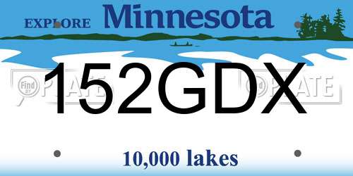 152GDX Minnesota License Plate