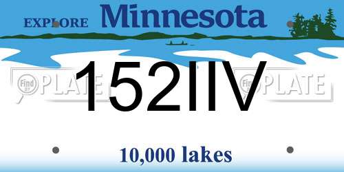 152IIV Minnesota License Plate