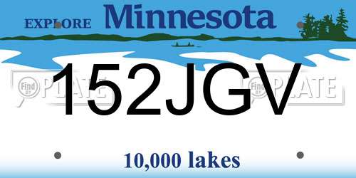 152JGV Minnesota License Plate