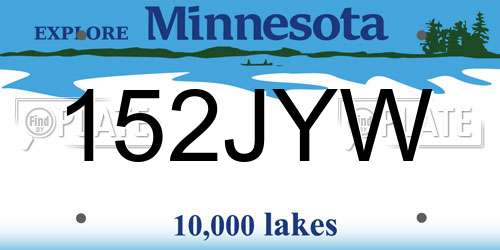 152JYW Minnesota License Plate